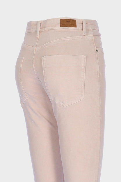 Sydney Powder Color High Waist Buttoned Slim Straight Jean Trousers C 4529-061