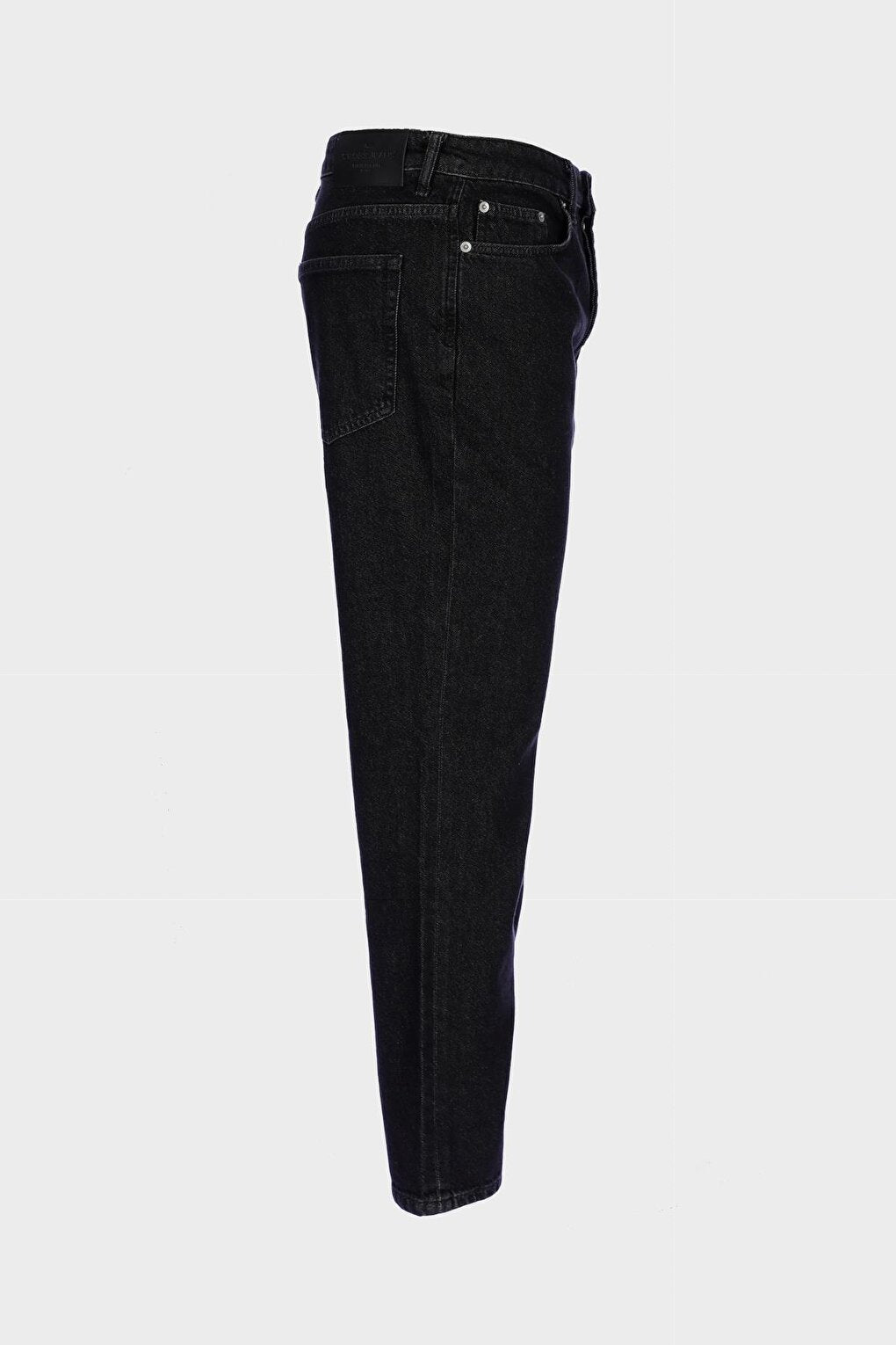 Finn Black Regular Tapered Buttoned Jean Trousers E 4407-015