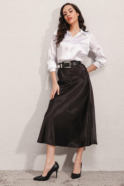 15806 Satin Skirt - Black