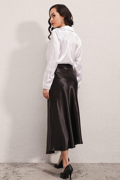 15806 Satin Skirt - Black