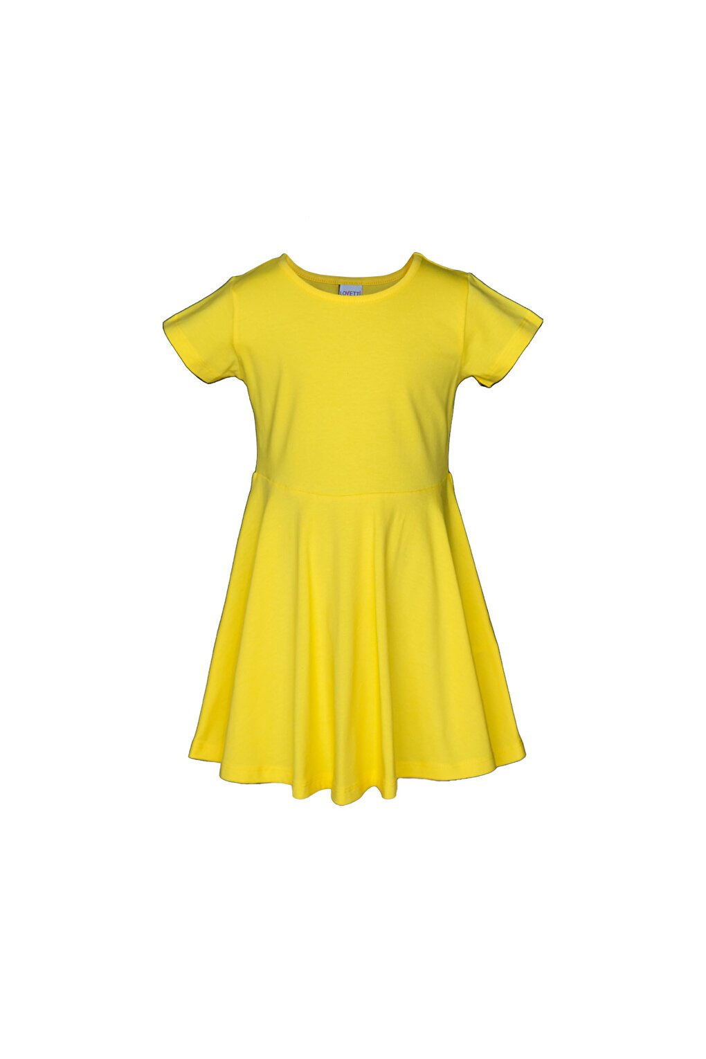 Yellow Girl's Plain Basic Short Sleeve Dress