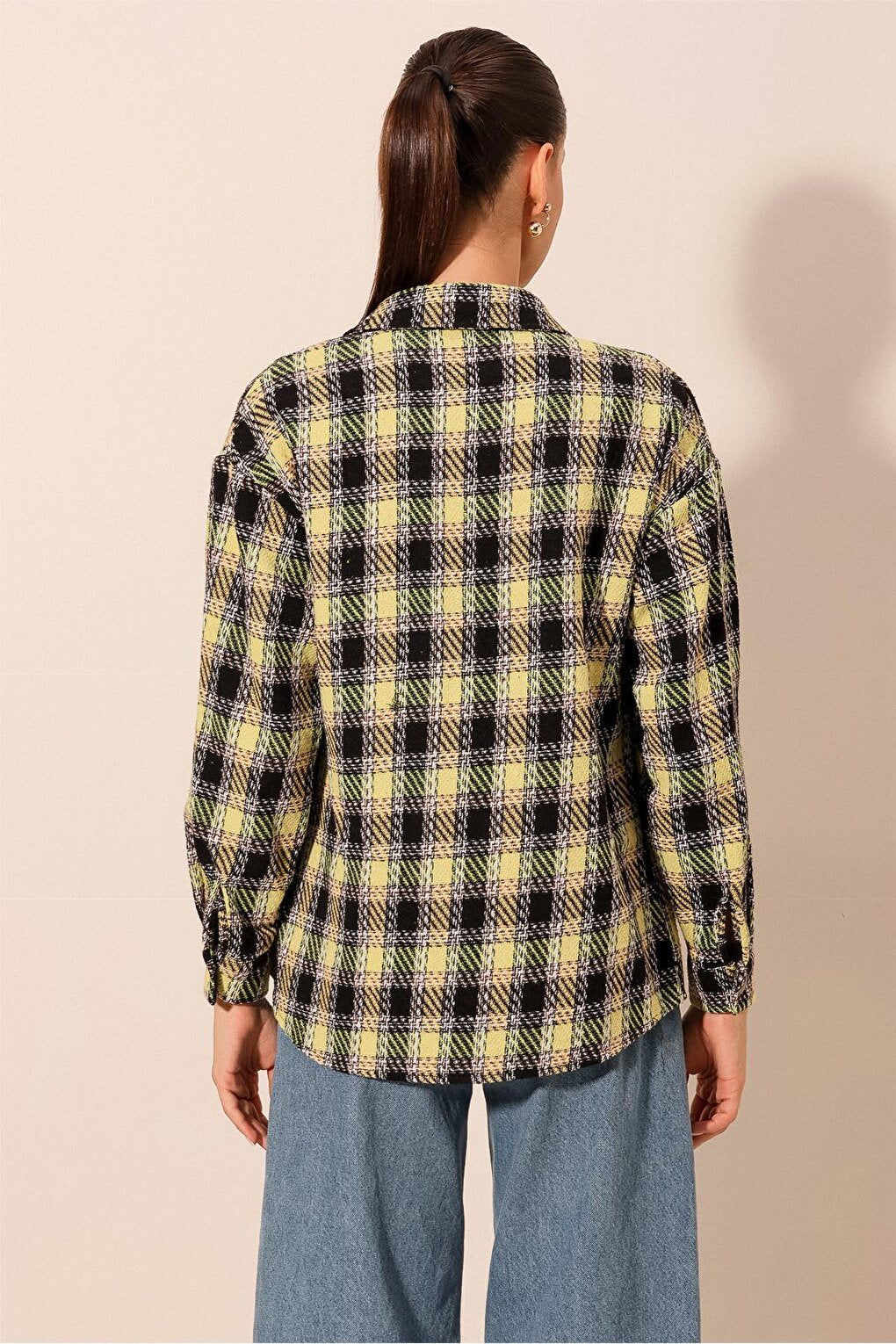 3854 Plaid Pattern Double Pocket Lumberjack Shirt - Green