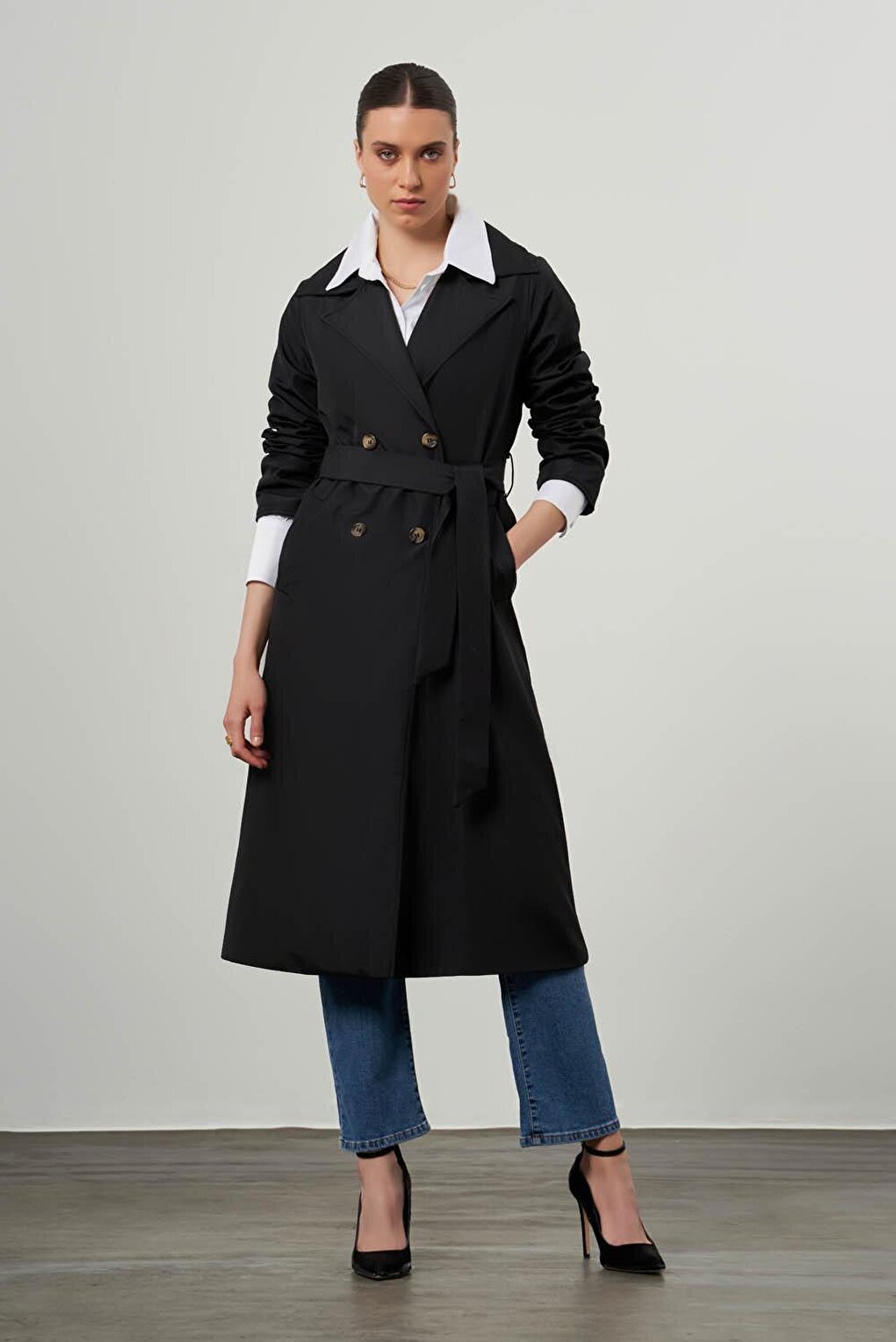 Bsc Classic Black Trench Coat