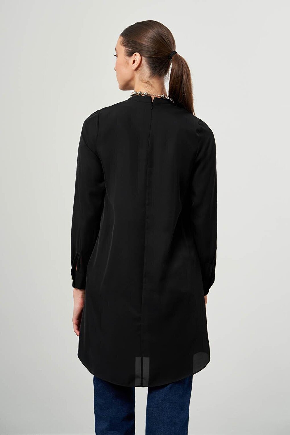 Front Layered Black Tunic