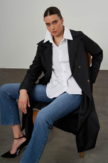 Bsc Classic Black Trench Coat