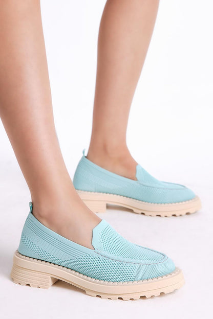 Women's Turquoise Comfortable Fit Tricot Sneaker