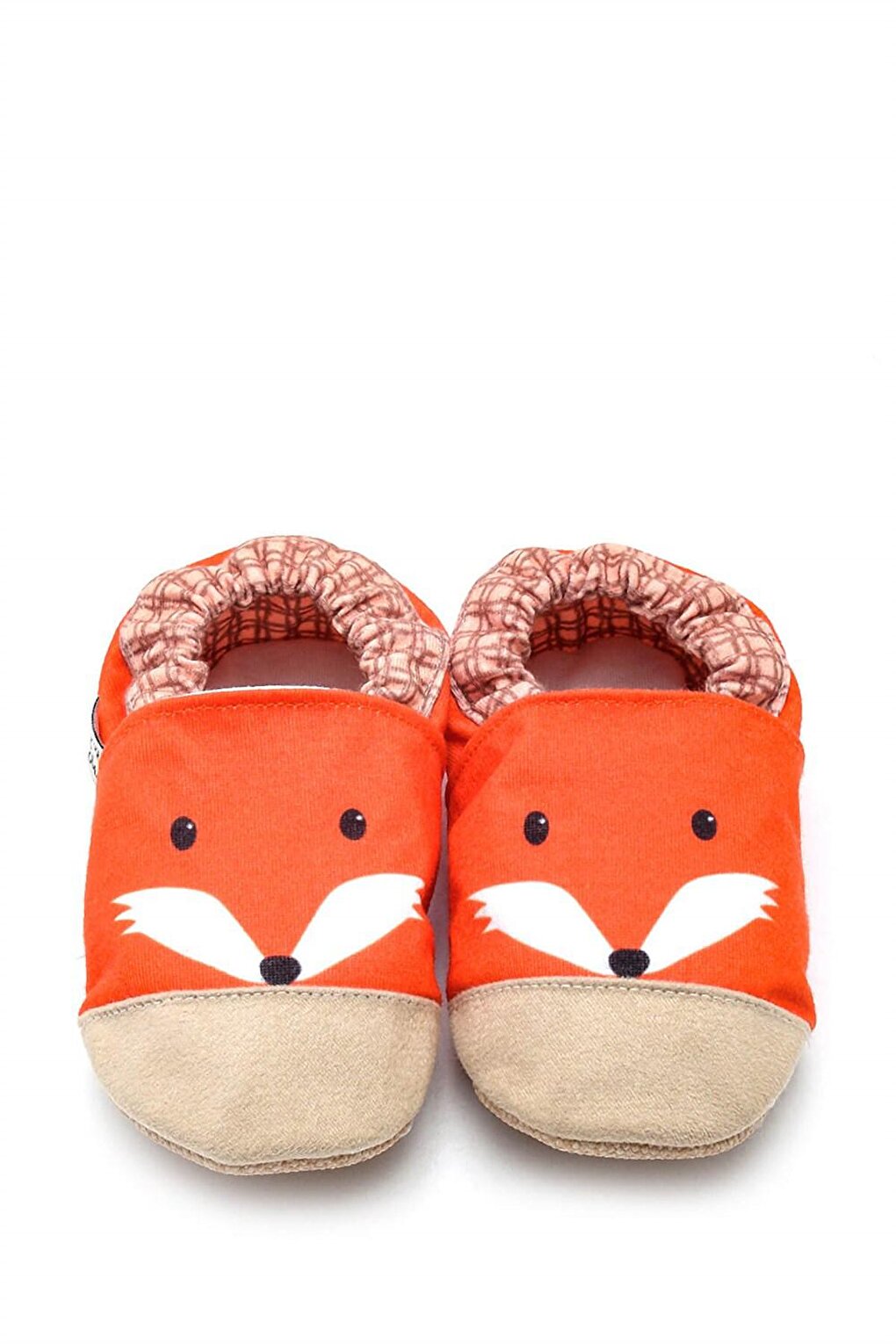 Fox Patterned Cotton Lined Anti-Slip Sole Booties