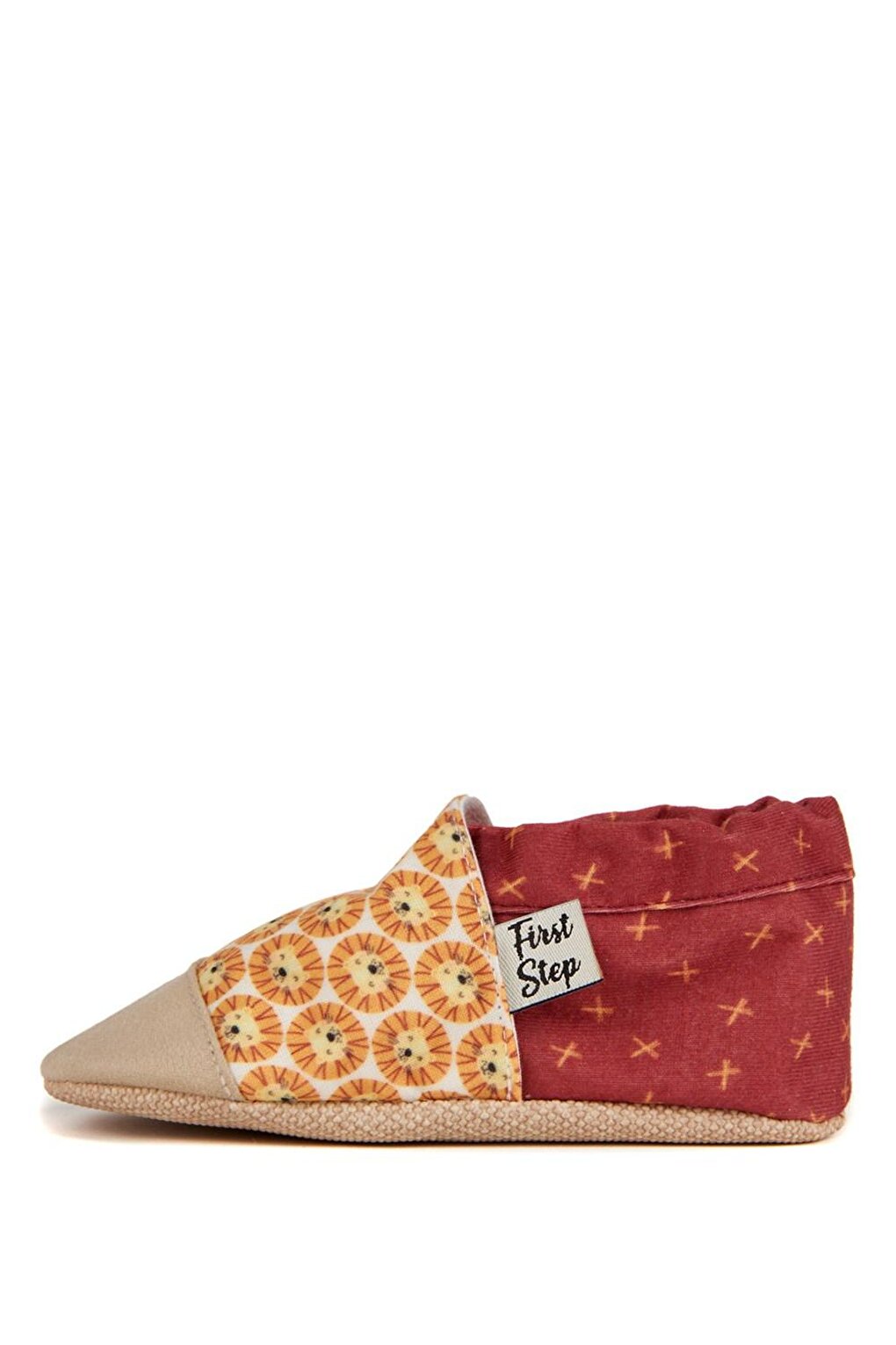 Lion Patterned Cotton Lined Anti-Slip Sole Booties