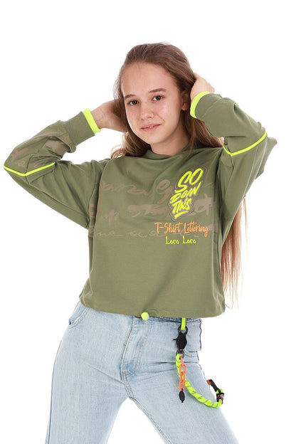 Girl Child So Text Printed Sweatshirt 10-15 Years 14102