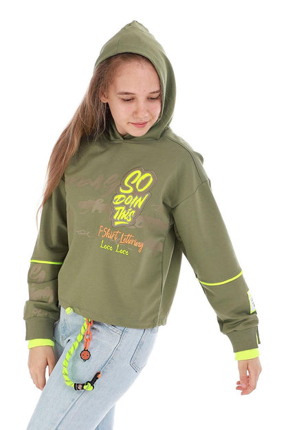 Girl Child So Text Printed Sweatshirt 10-15 Years 14102