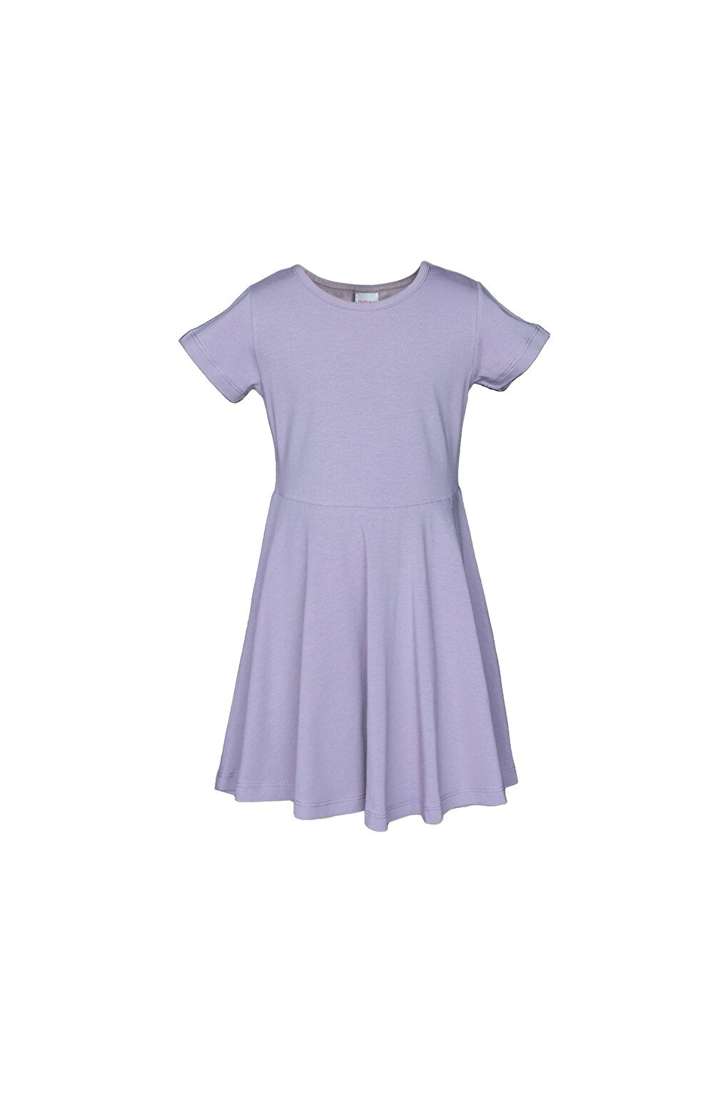 Soft Lilac Girl's Plain Basic Short Sleeve Dress