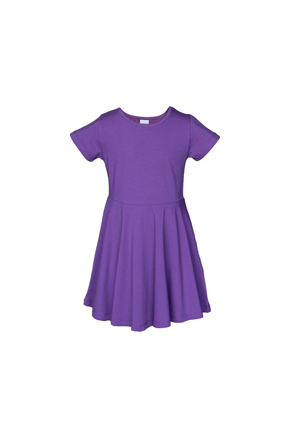 Purple Girl's Plain Basic Short Sleeve Dress