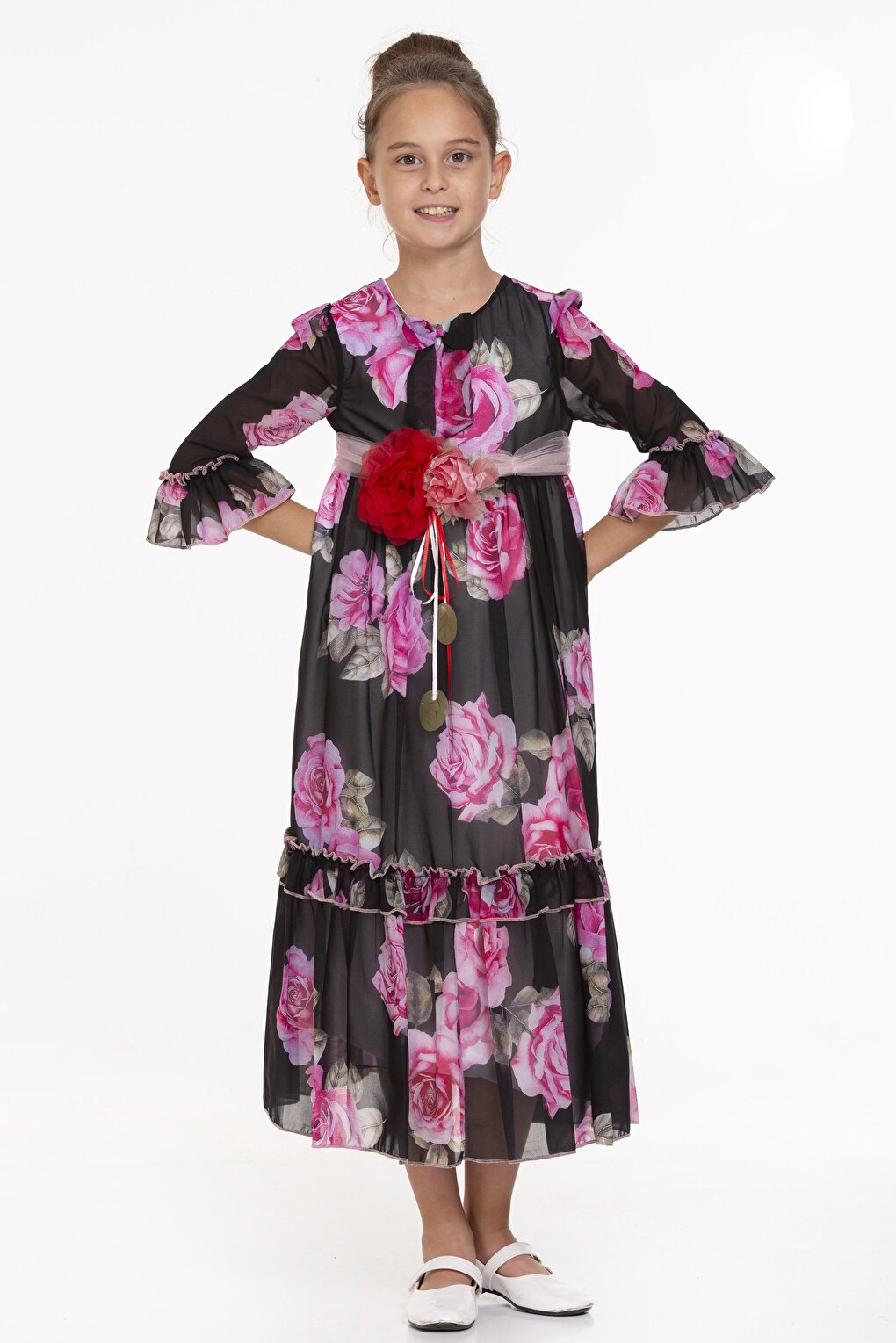 Rose Patterned Long Dress