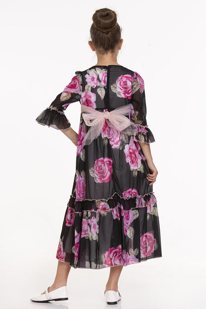 Rose Patterned Long Dress