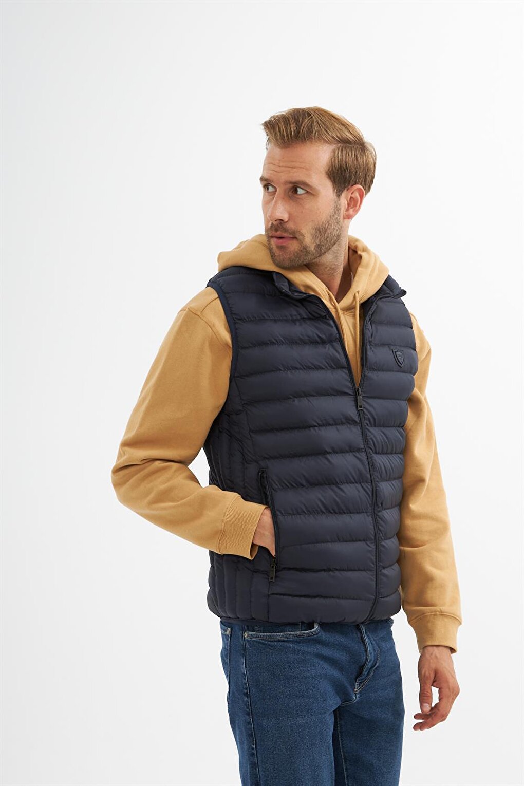 Men's Standard Mold Puffer Vest Navy Blue