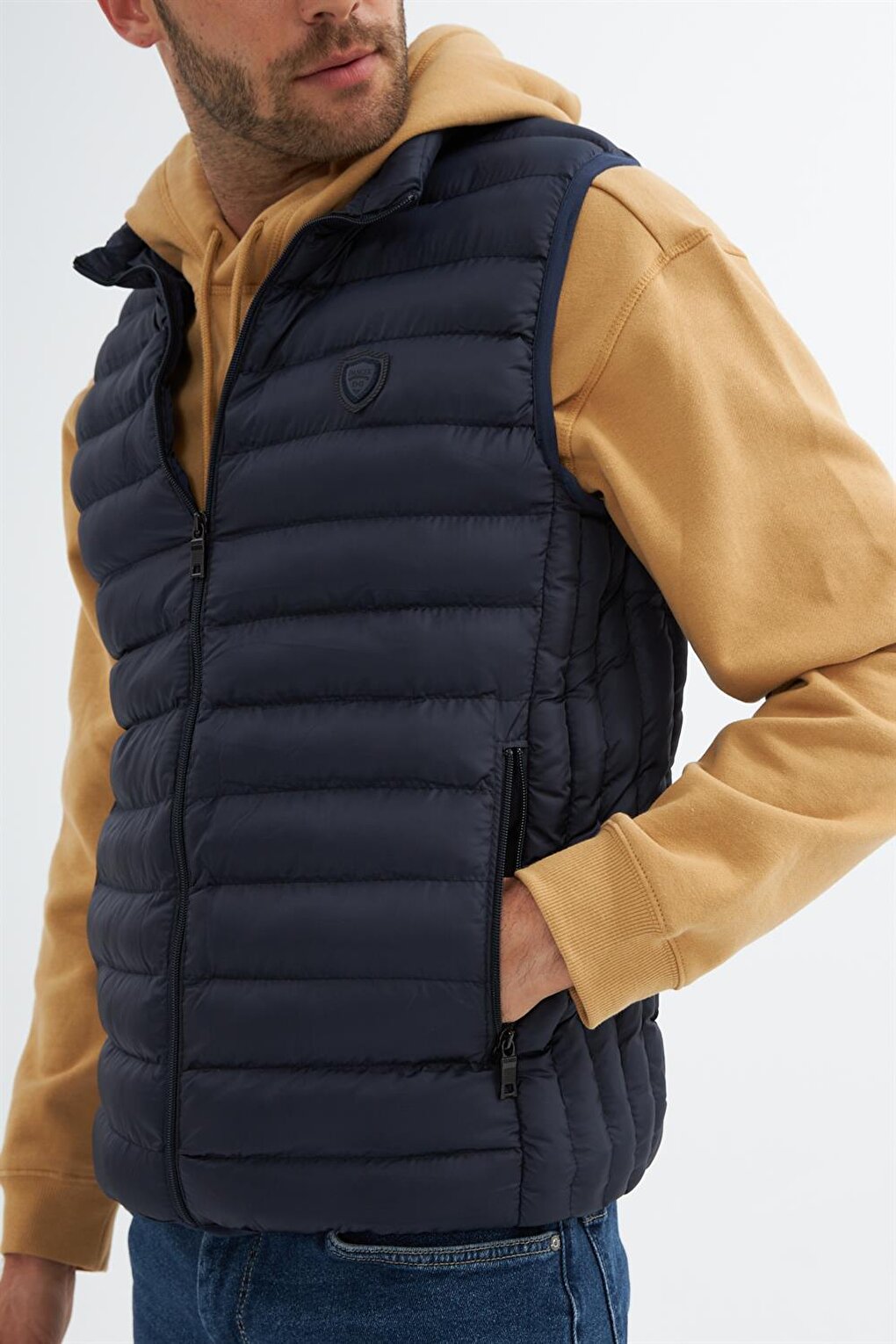 Men's Standard Mold Puffer Vest Navy Blue