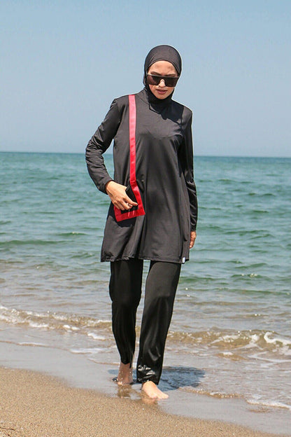 Black Fully Covered Hijab Swimsuit M2109