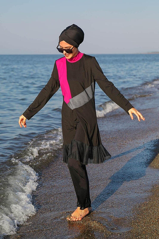 Black Fully Covered Hijab Swimsuit M2106