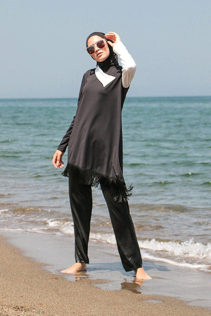 Black Full Covered Hijab Swimsuit M2107