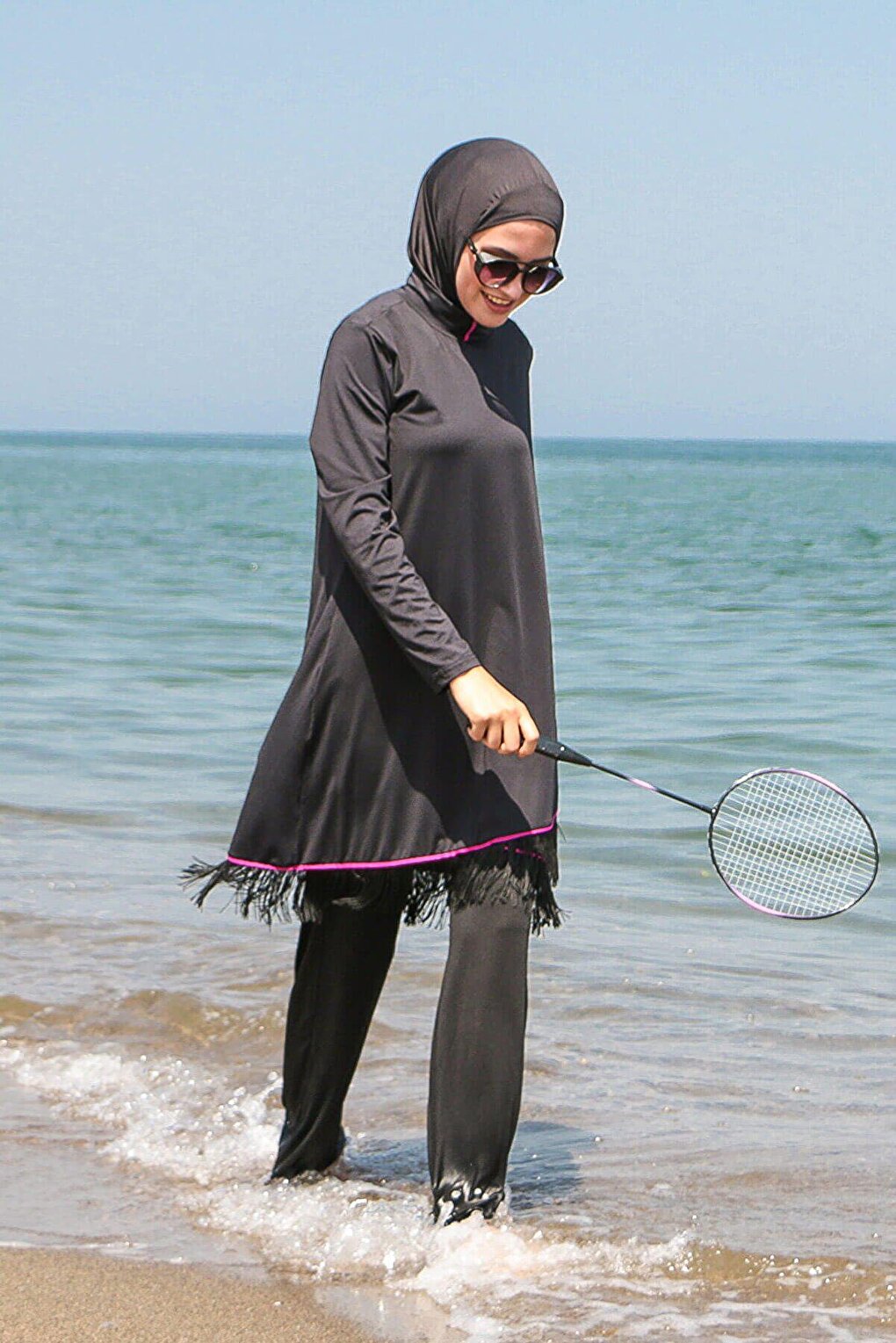 Black Fully Covered Hijab Swimsuit M2105