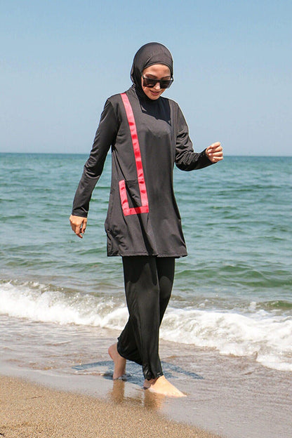 Black Fully Covered Hijab Swimsuit M2109