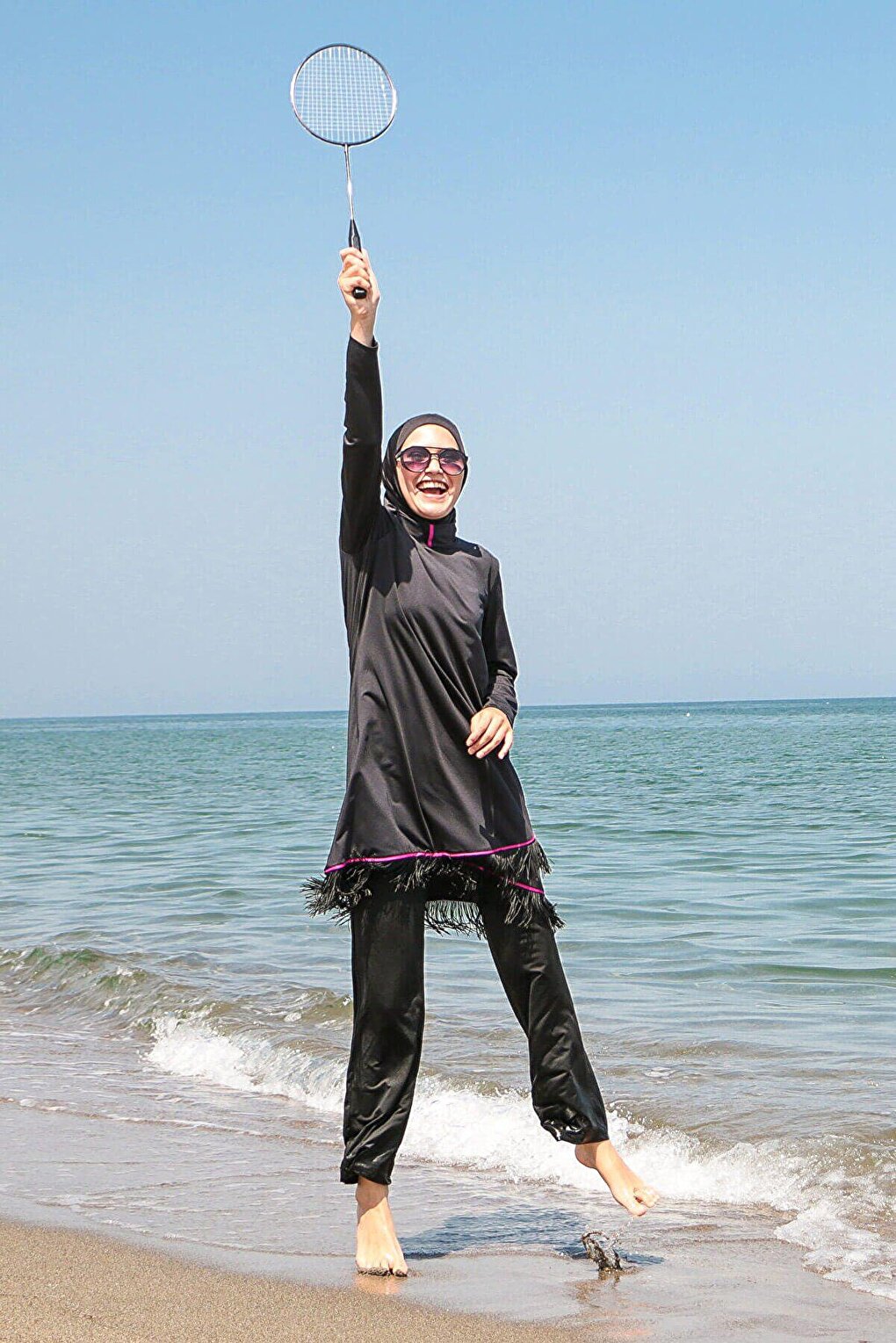 Black Fully Covered Hijab Swimsuit M2105