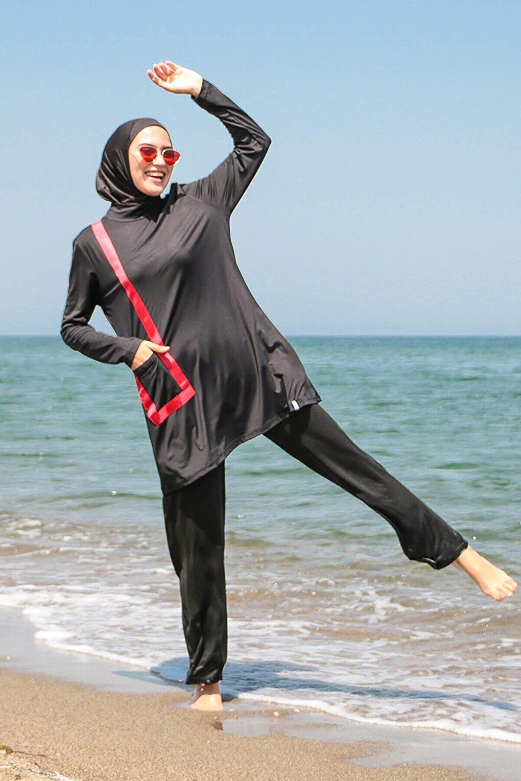 Black Fully Covered Hijab Swimsuit M2109