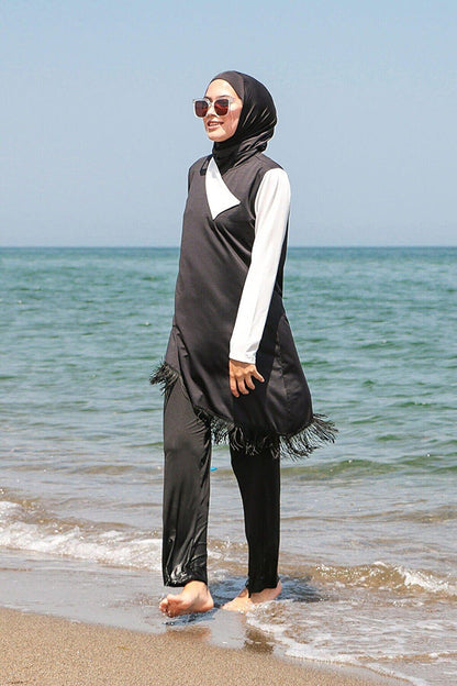 Black Full Covered Hijab Swimsuit M2107