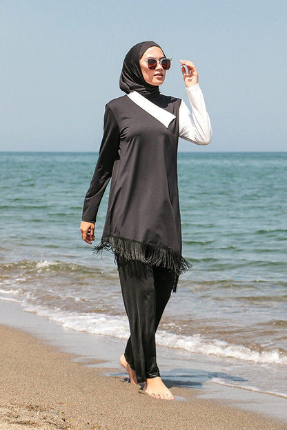 Black Full Covered Hijab Swimsuit M2107