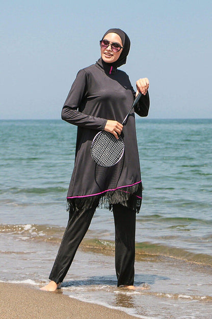 Black Fully Covered Hijab Swimsuit M2105