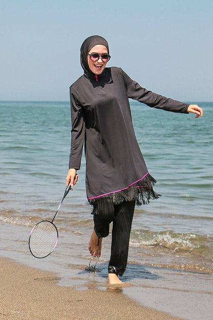 Black Fully Covered Hijab Swimsuit M2105