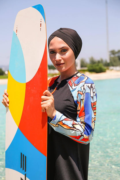 Black Full Covered Hijab Swimsuit M2117