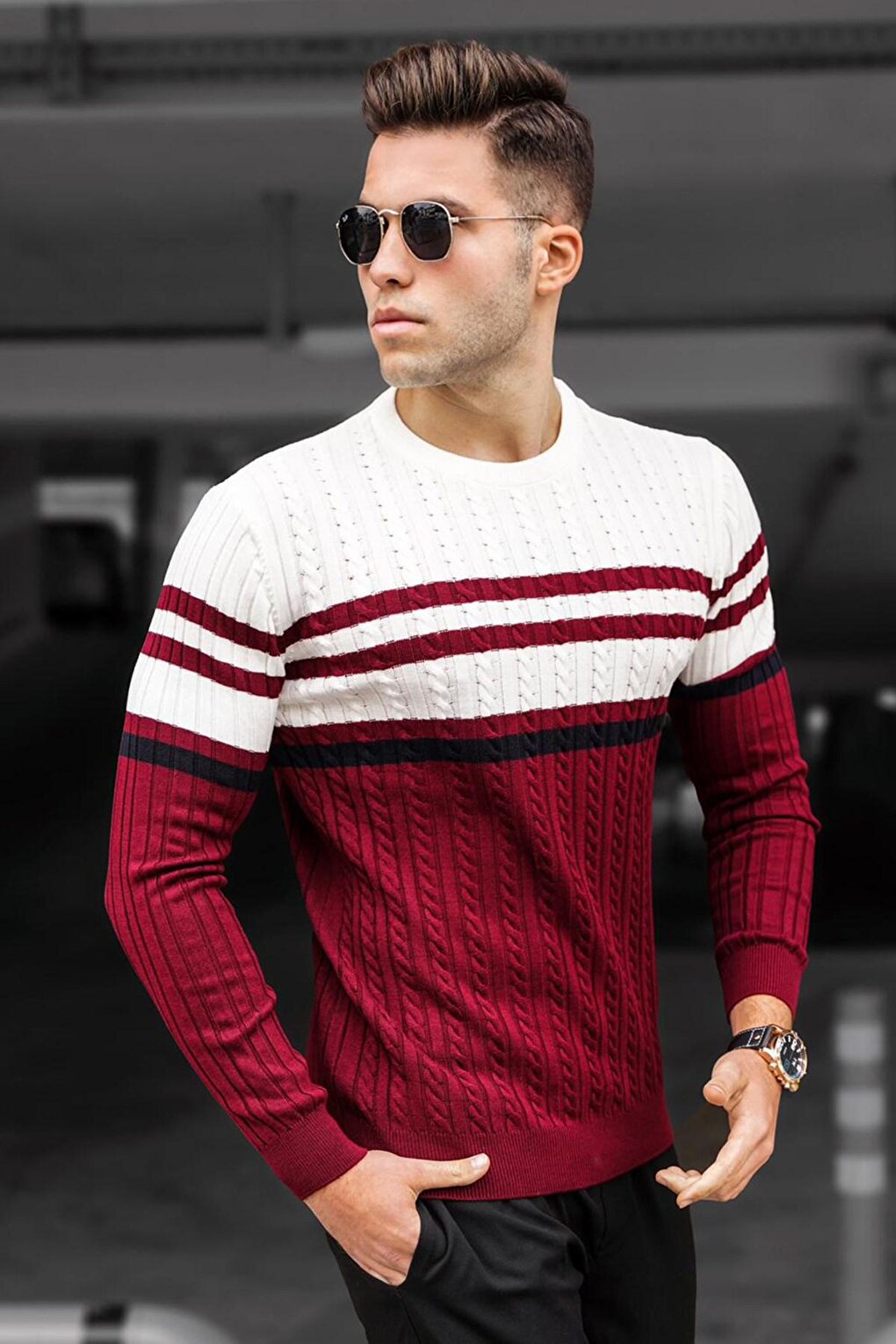 White Crew Neck Sweater 5197