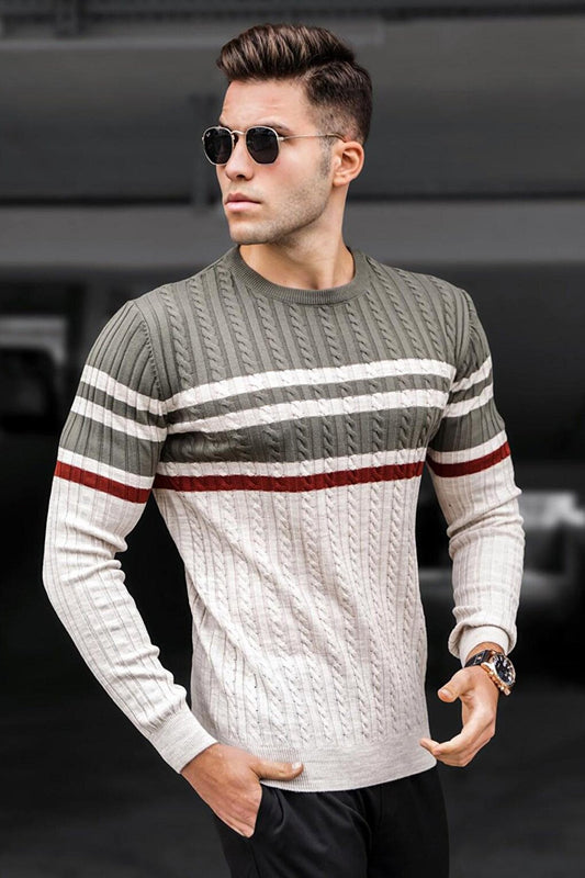 Khaki Crew Neck Sweater 5197