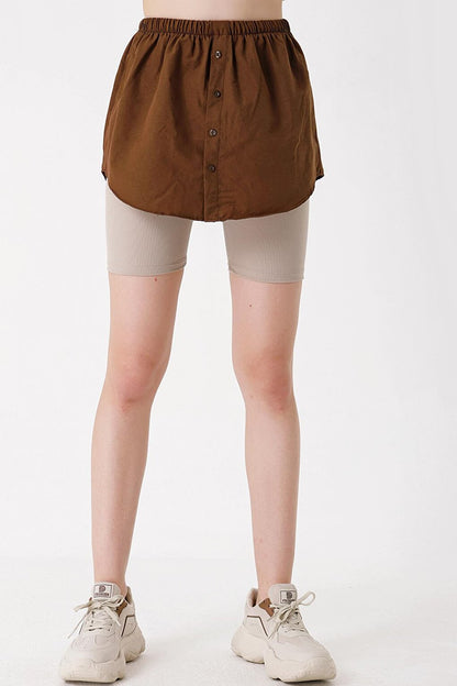 1888 Sweatshirt And Shirt Under Sweater Skirt - Brown