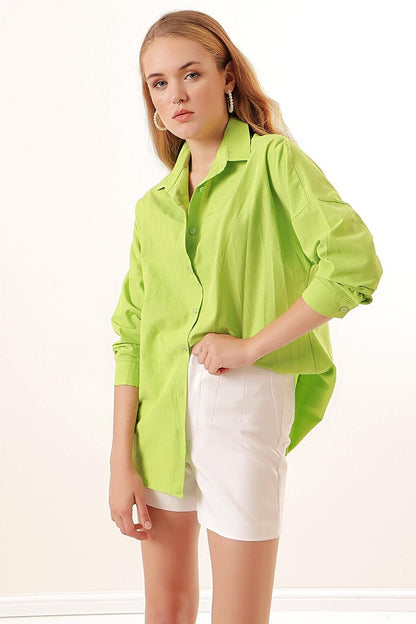 Oversize Long Basic Women's Shirt