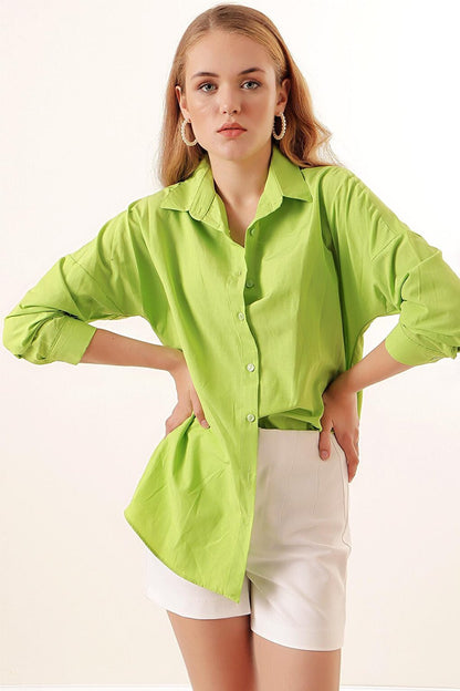 Oversize Long Basic Women's Shirt