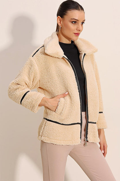 5173 Lined Plush Jacket - Beige