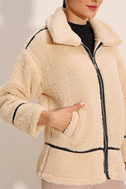 5173 Lined Plush Jacket - Beige