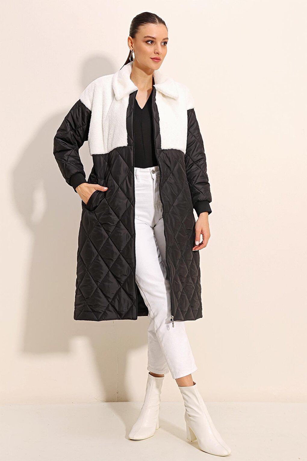 5185 Long Oversize Puffer Jacket - White