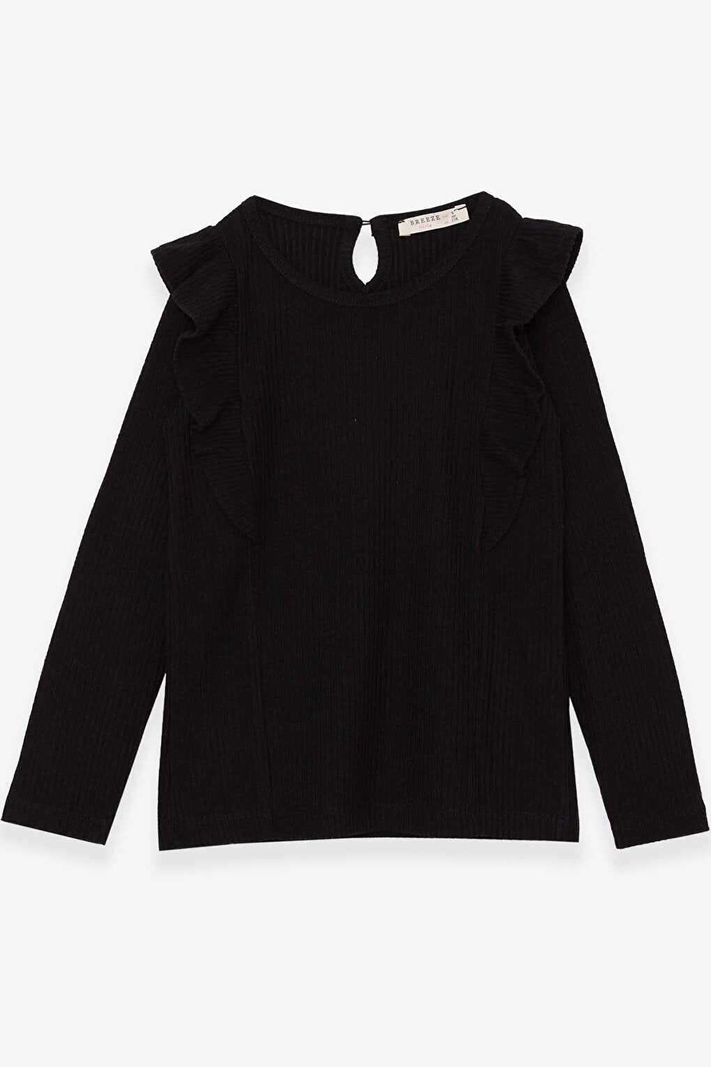 Girl's Blouse Ruffled Black (Age 12)