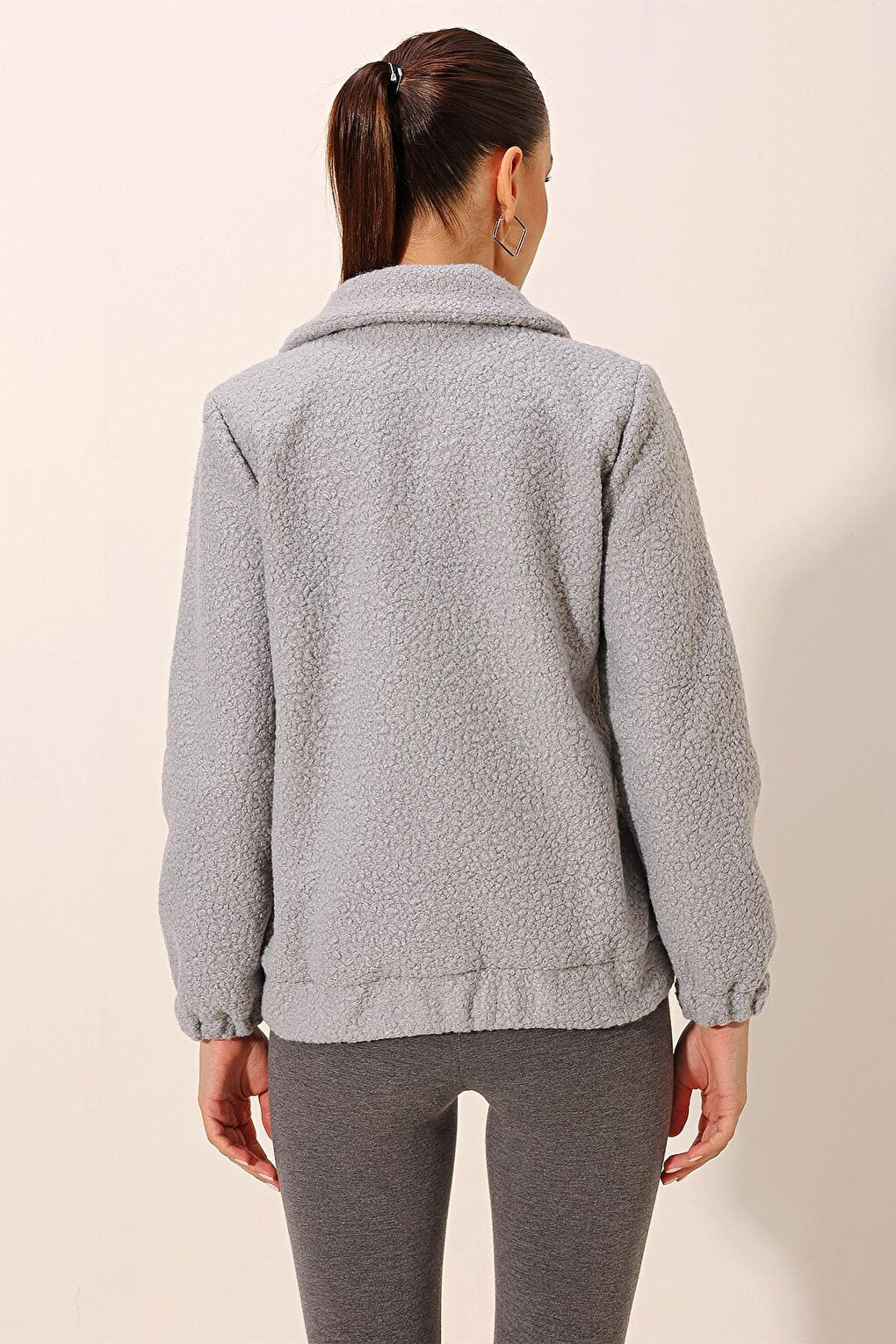 5175 Oversize Boucle Jacket - Gray