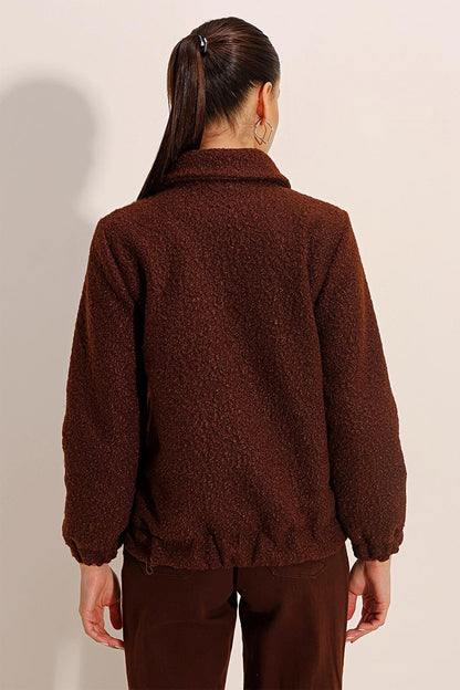 5175 Oversize Boucle Jacket - Brown