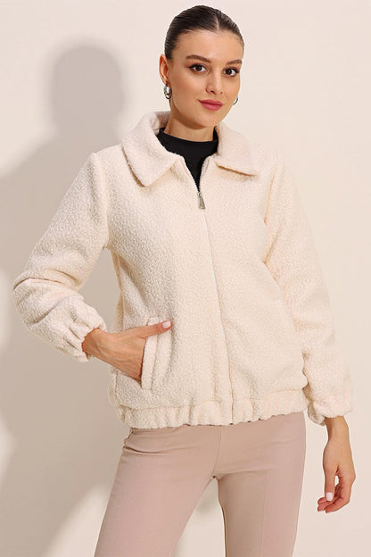 5175 Oversize Boucle Jacket - Ecru