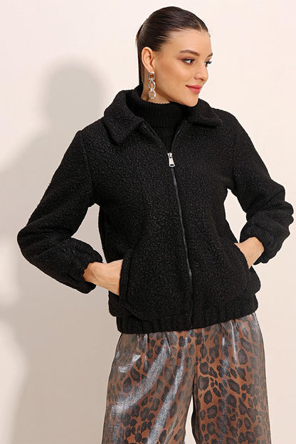 5175 Oversize Boucle Jacket - Black