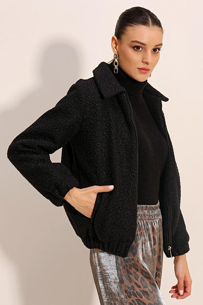 5175 Oversize Boucle Jacket - Black