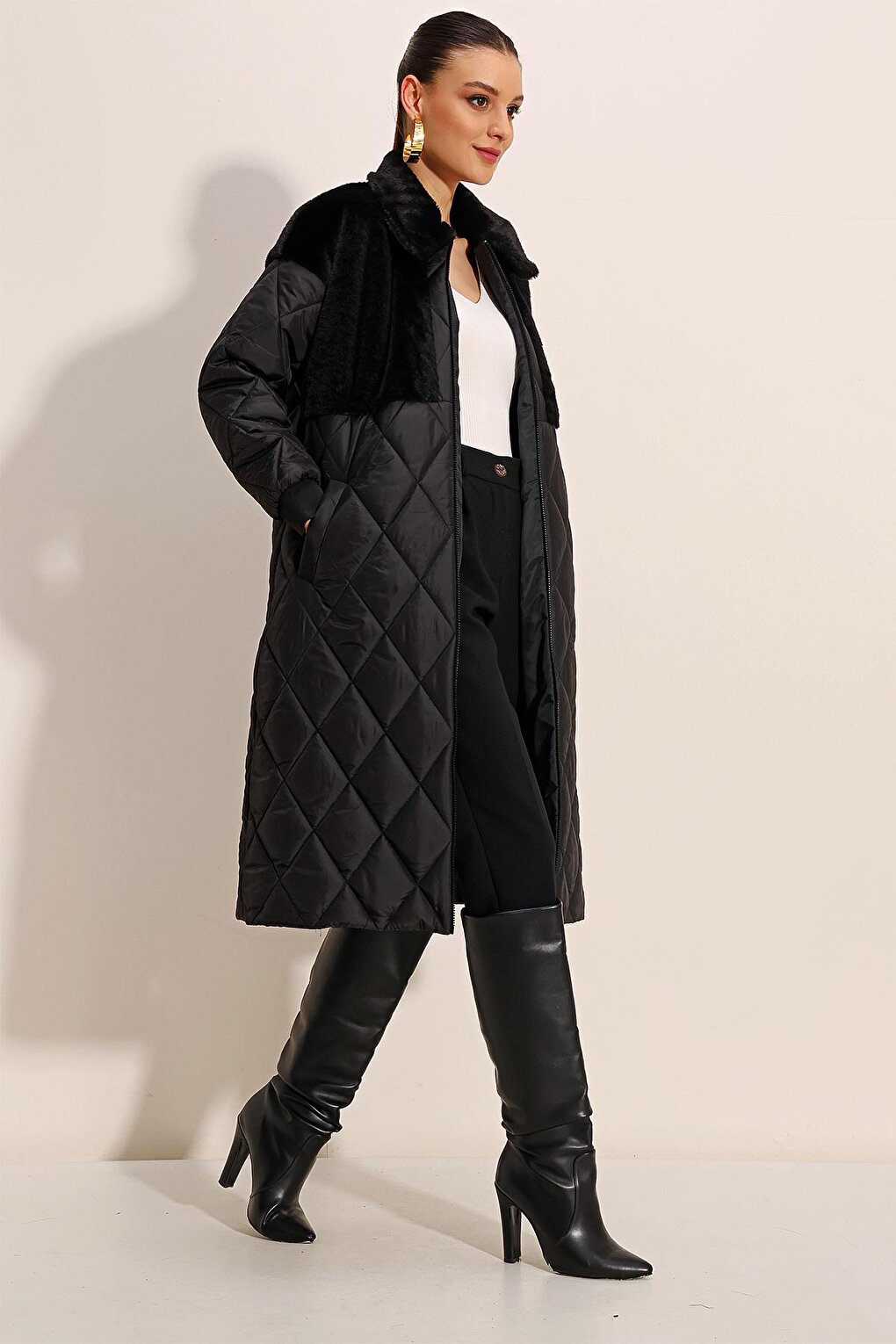 5185 Long Oversize Puffer Jacket - Black