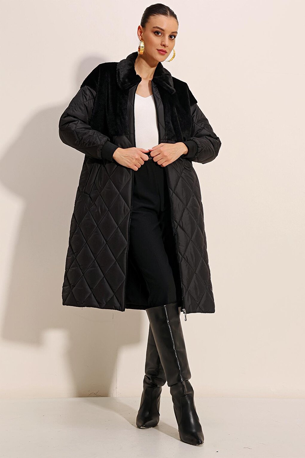 5185 Long Oversize Puffer Jacket - Black