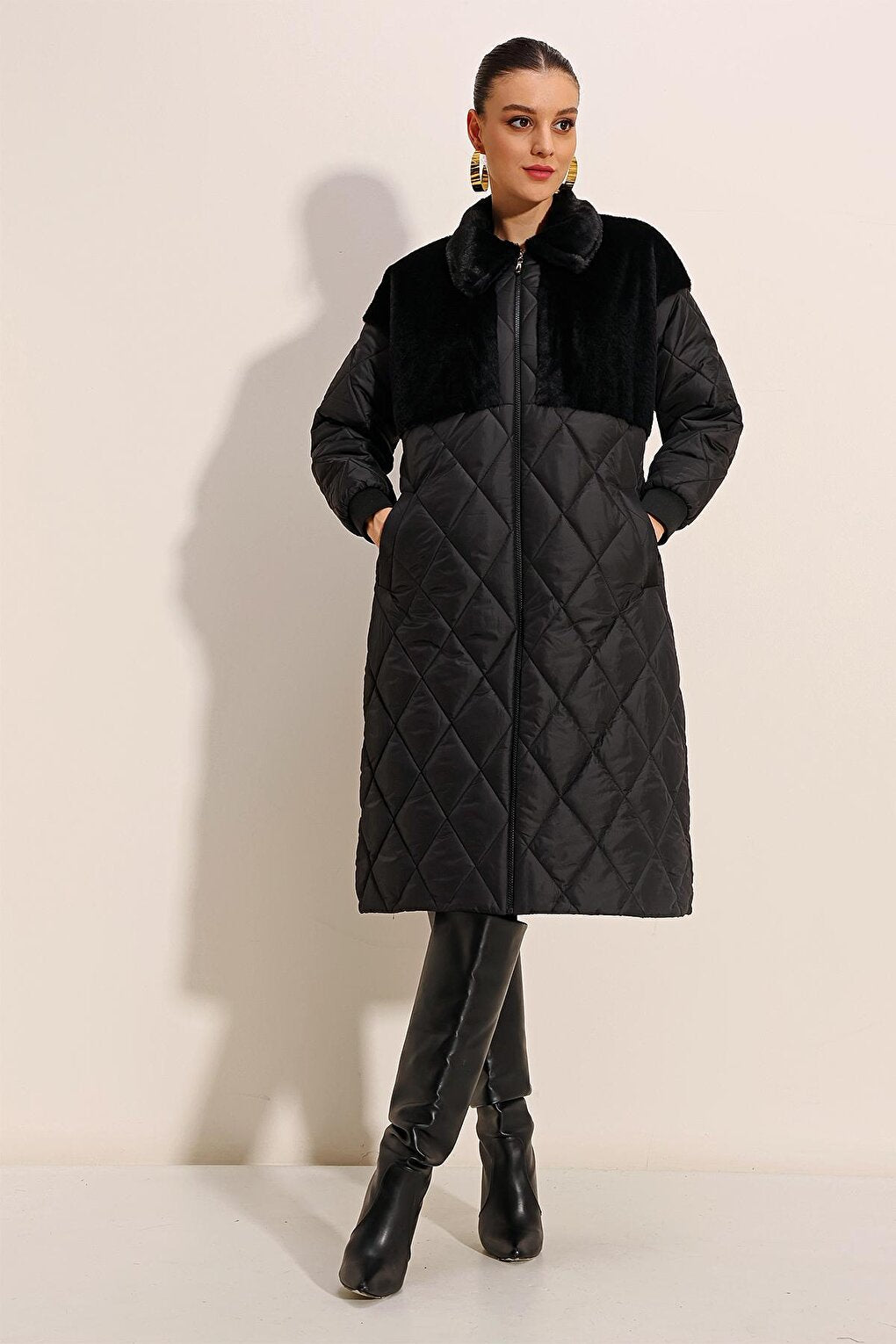 5185 Long Oversize Puffer Jacket - Black