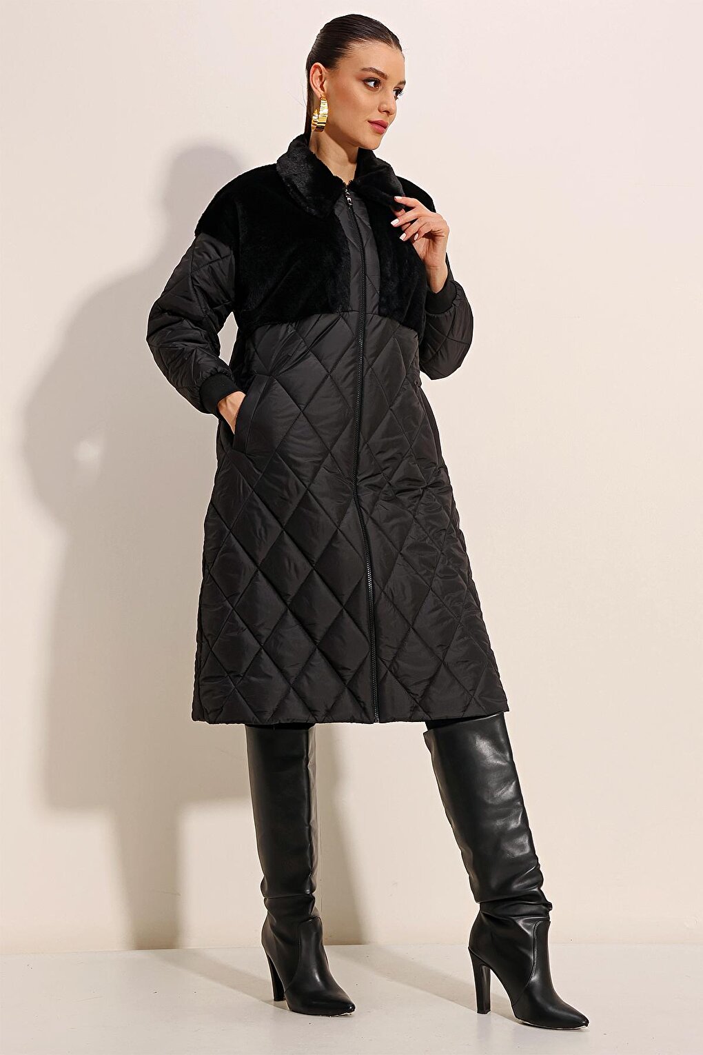 5185 Long Oversize Puffer Jacket - Black